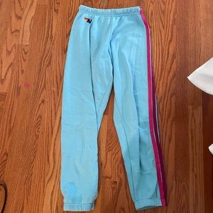 Blue aviator nation stripped sweatpants